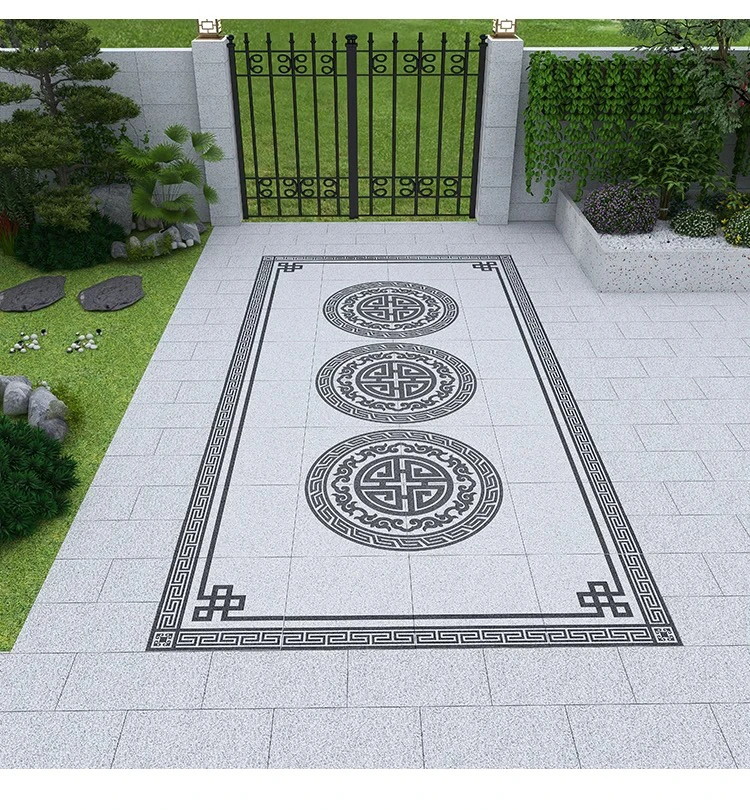 新中式别墅院子地砖无限拼花12厚入户门拼图地砖防滑庭院砖地铺石