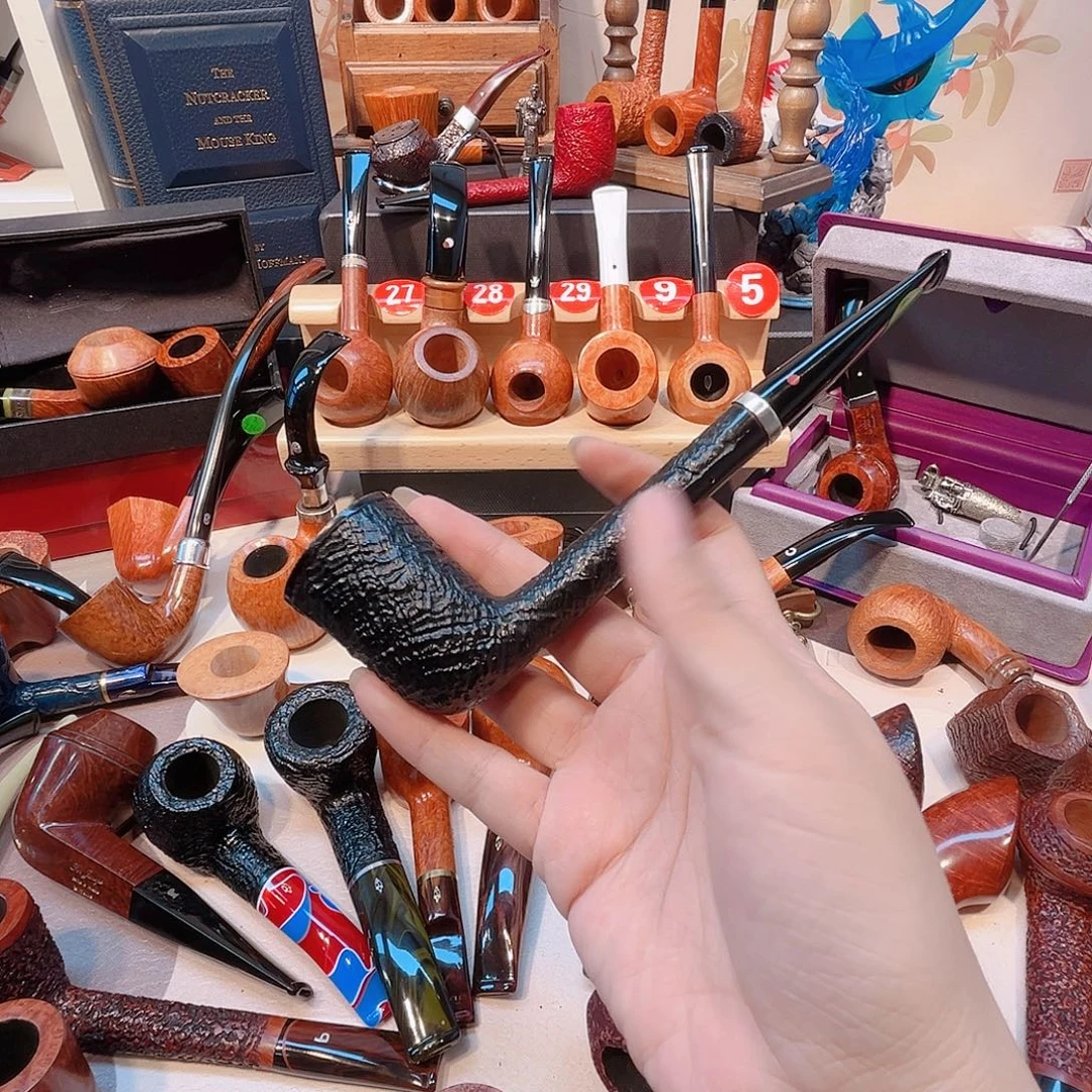 朴***贤雅克博喷砂石楠木烟斗