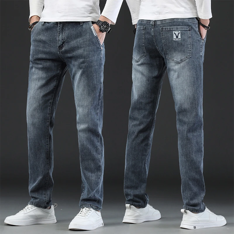 2025秋季新款男士潮流时尚牛仔裤直筒宽松百搭休闲外穿百搭男长裤