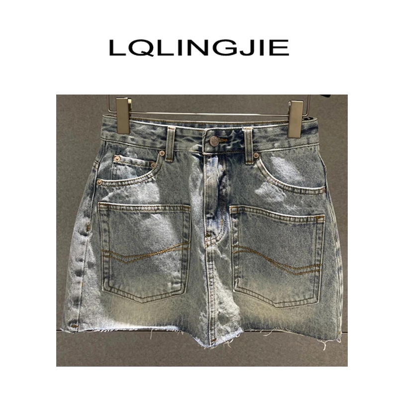 LQLINGJIE设计师款重工牛仔半裙牛仔裙93287