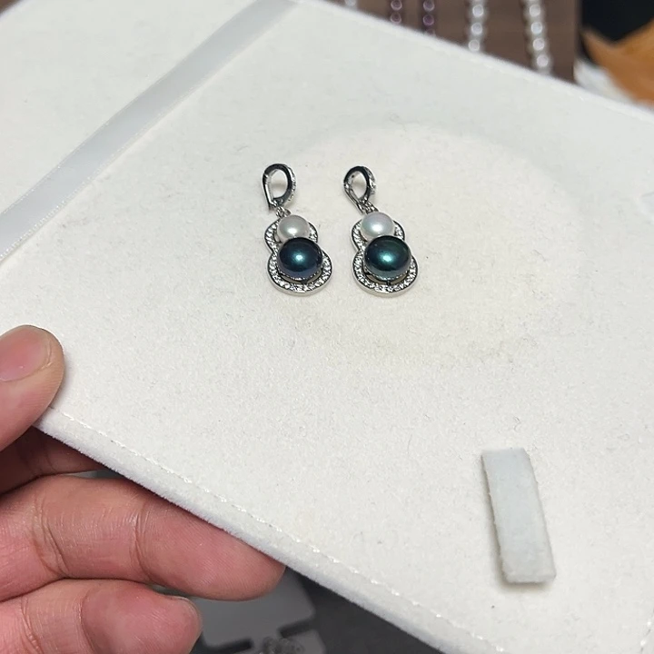 吊坠(不含链)银S925镶嵌淡水珍珠