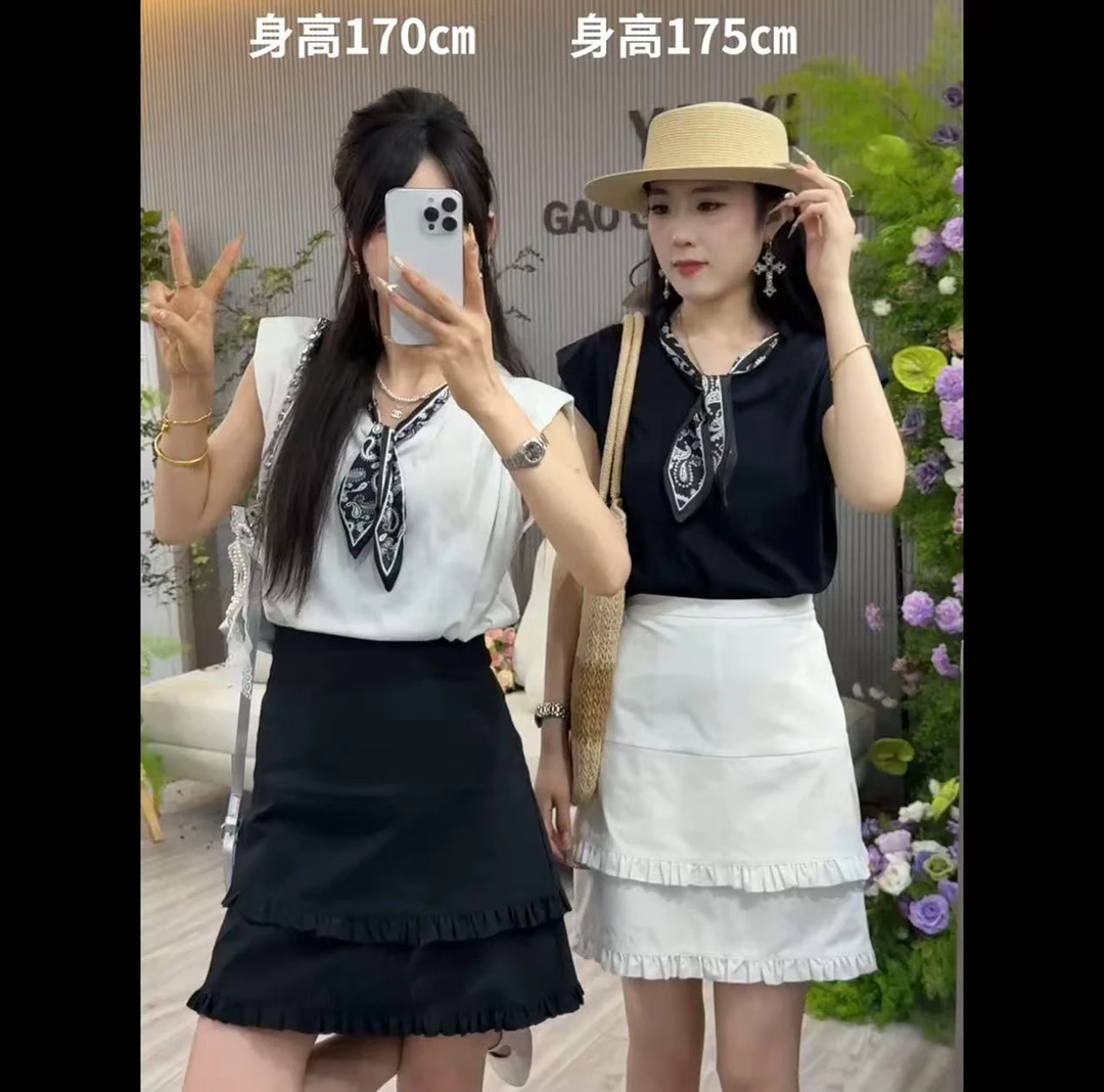 雅希定制~【俏皮短裙】百搭夏季不规则木耳边A字裙高腰收腹半身裙