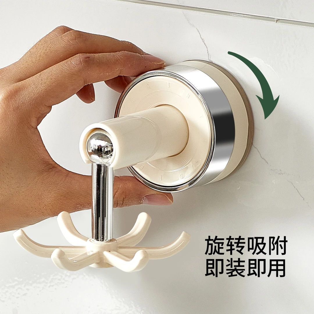 厨房旋转强力吸盘挂钩免打孔壁挂粘钩铲子勺子厨具收纳架锅铲挂架