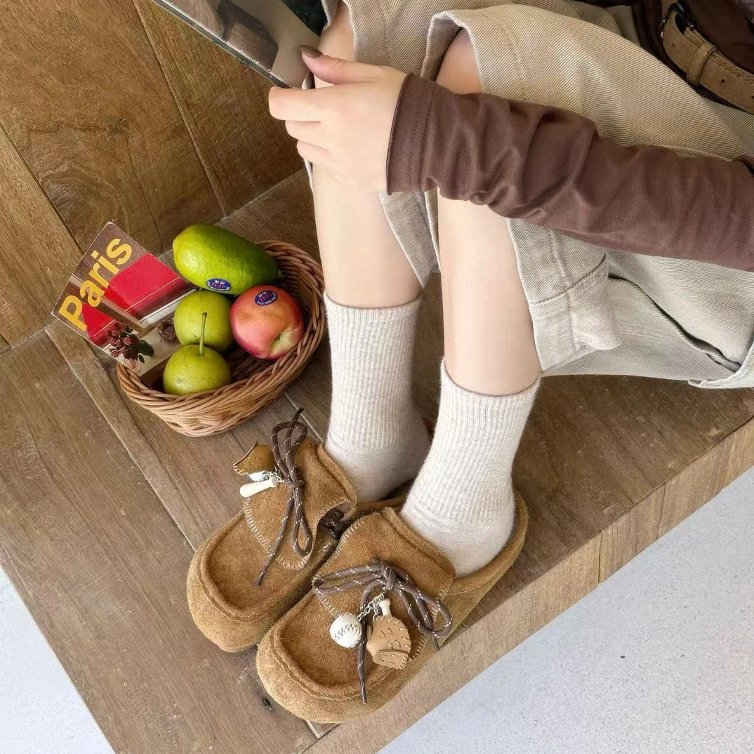 秋季女鞋3厘米厚底磨砂博肯鞋包头半拖绒面休闲踩拖脚蹬拖鞋899-1
