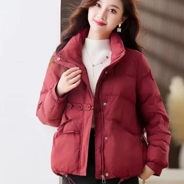 2024冬季新款鸭绒羽绒服短款休闲宽松外套立领潮名媛轻薄时尚百搭