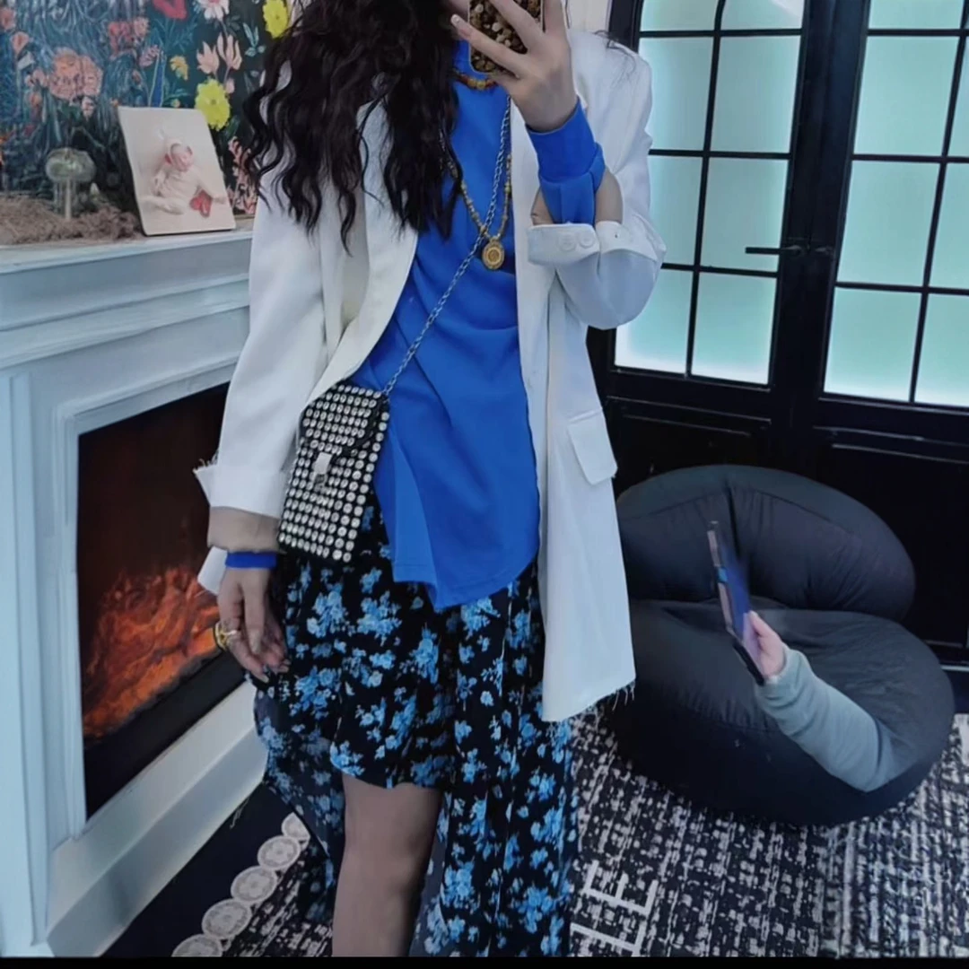 大萍子家 不规则碎花半身裙