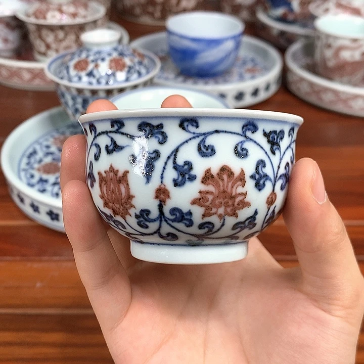 杯空谷元坊原矿釉里红