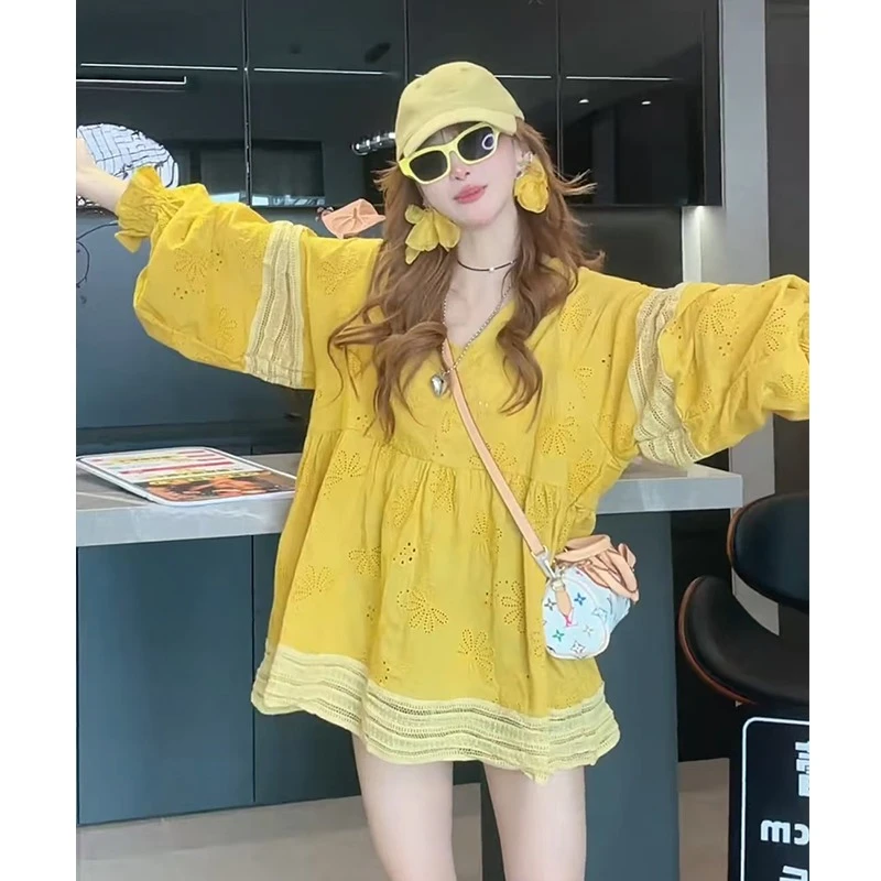 【现货】2025夏季新款女装韩版独特漂亮设计感洋气宽松显瘦百搭上衣