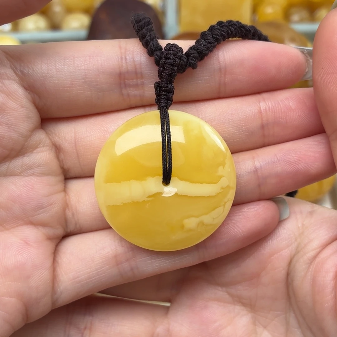 未镶嵌蜜蜡裸石蜜蜡平安扣33.4*10.3mm