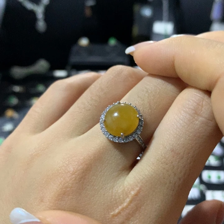 翡翠银S925镶嵌戒指