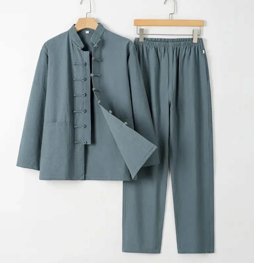 【秀秀家】古风棉麻新中式唐装汉服居士服中国风中老年爸爸装