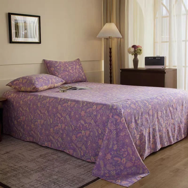 2025新款优肤棉纱床单--紫气东来220*240