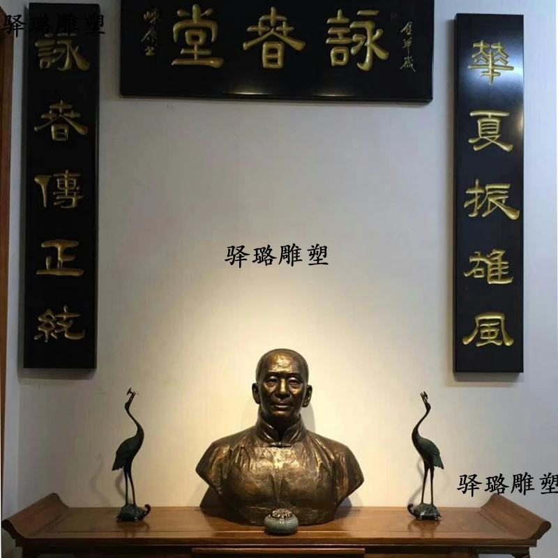 真人雕像铸铜纯铜雕塑玻璃钢仿铜老人胸像半身像头像人像铜像定制