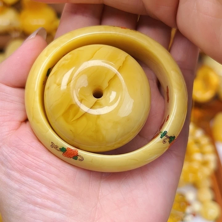 裸石琥珀未镶嵌蜜蜡手镯一套