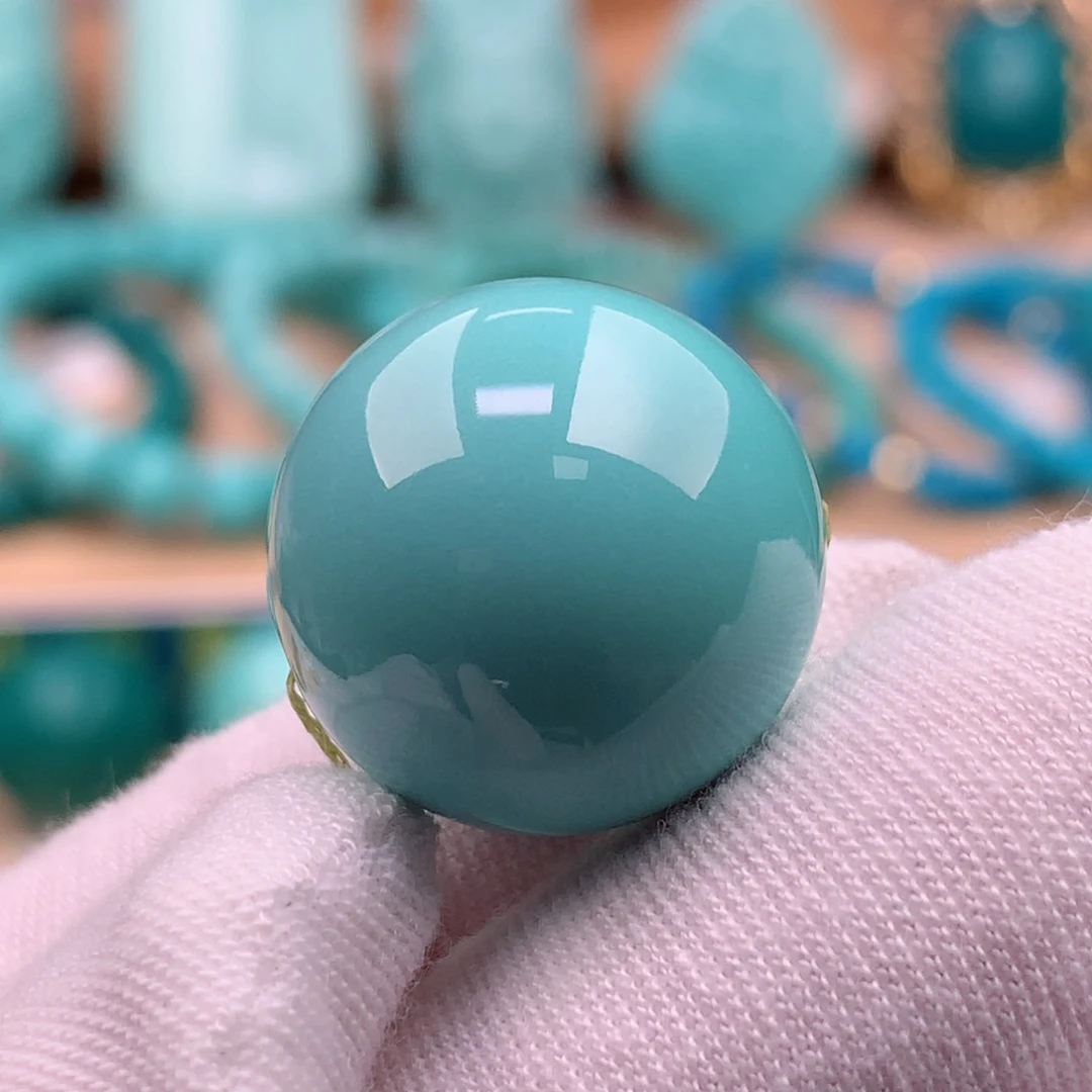 绿松石珠宝奇石未镶嵌18.8mm