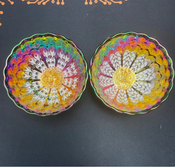 七彩龙凤对杯高端主人杯家用茶具陶瓷杯茶杯水杯酒杯喝茶喝水n