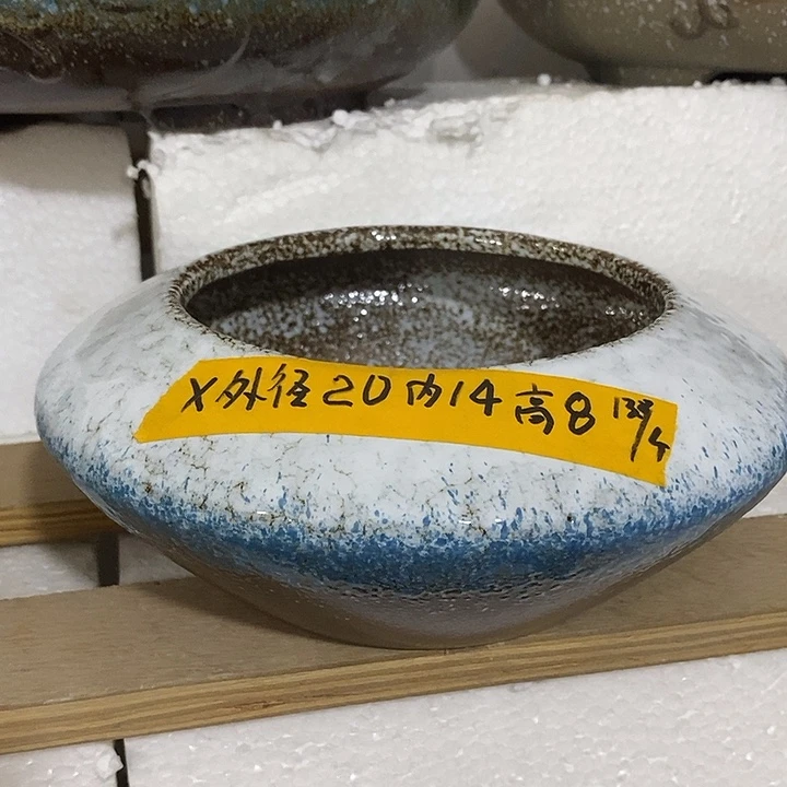 陶盆有孔 瑕疵针孔漏釉介意勿拍外口 20*13外高8