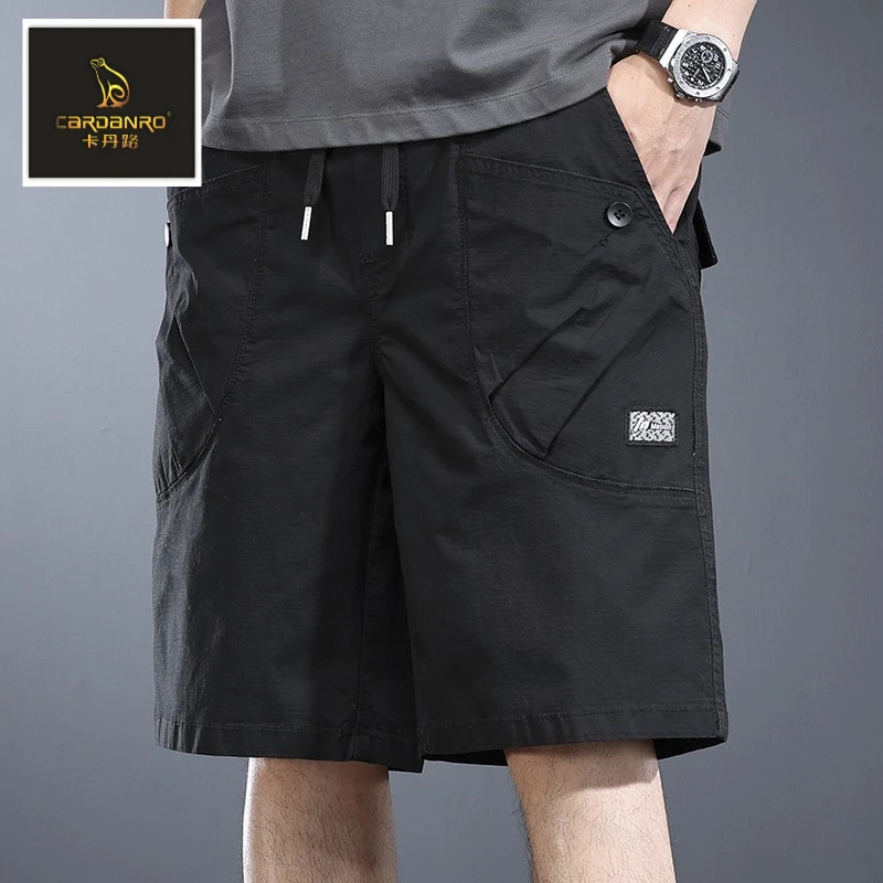 高端休闲短裤男夏季潮流宽松直筒五分裤百搭高级感工装休闲半截裤