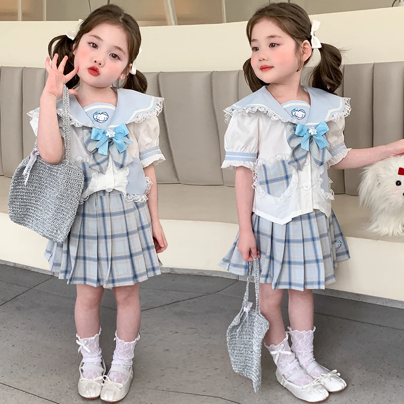 女童夏装jk套装裙2025新款洋气儿童夏装女宝宝超好看夏日两件套潮