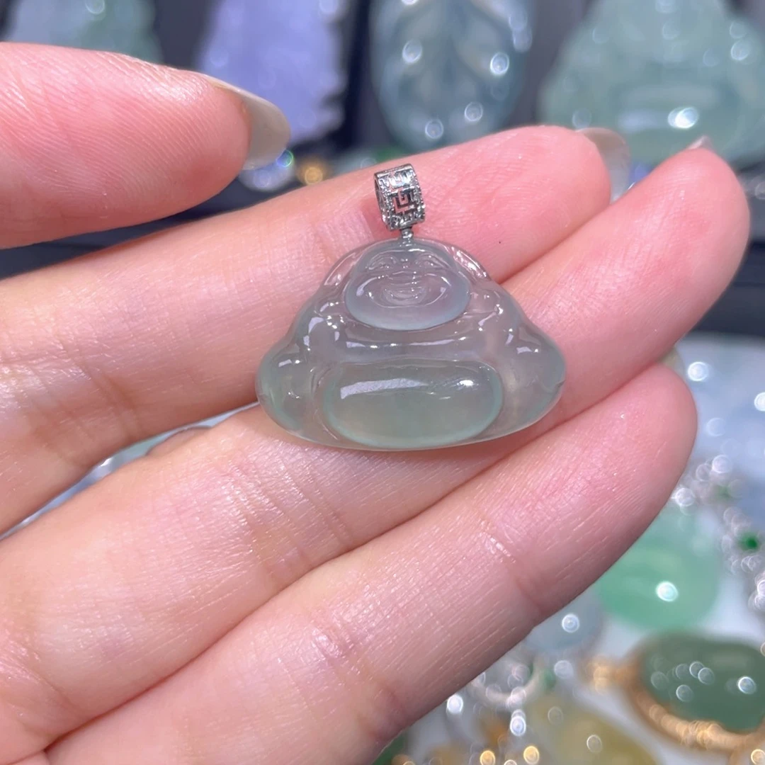 颈饰18K金镶嵌翡翠翡翠