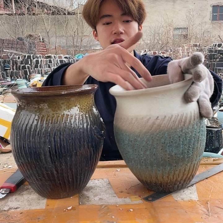 无铅玻璃宜兴紫砂花盆