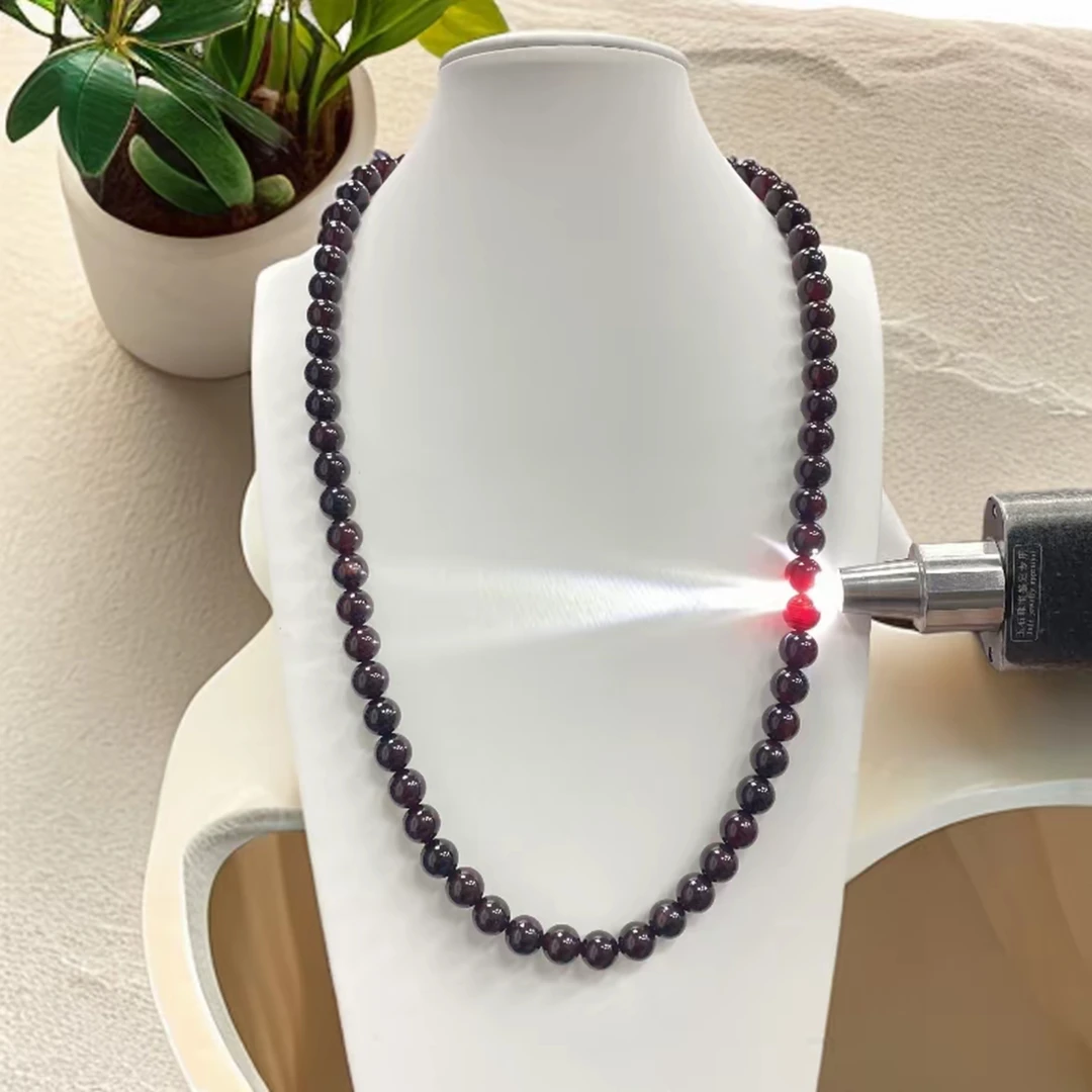 尺寸约10mm68颗黑金血离子项链天然正品玛瑙玉石项链