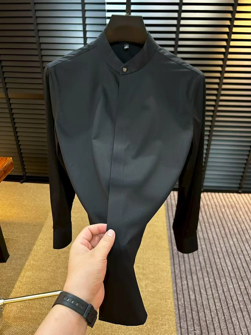 男士商务免烫衬衣极简风衬衫