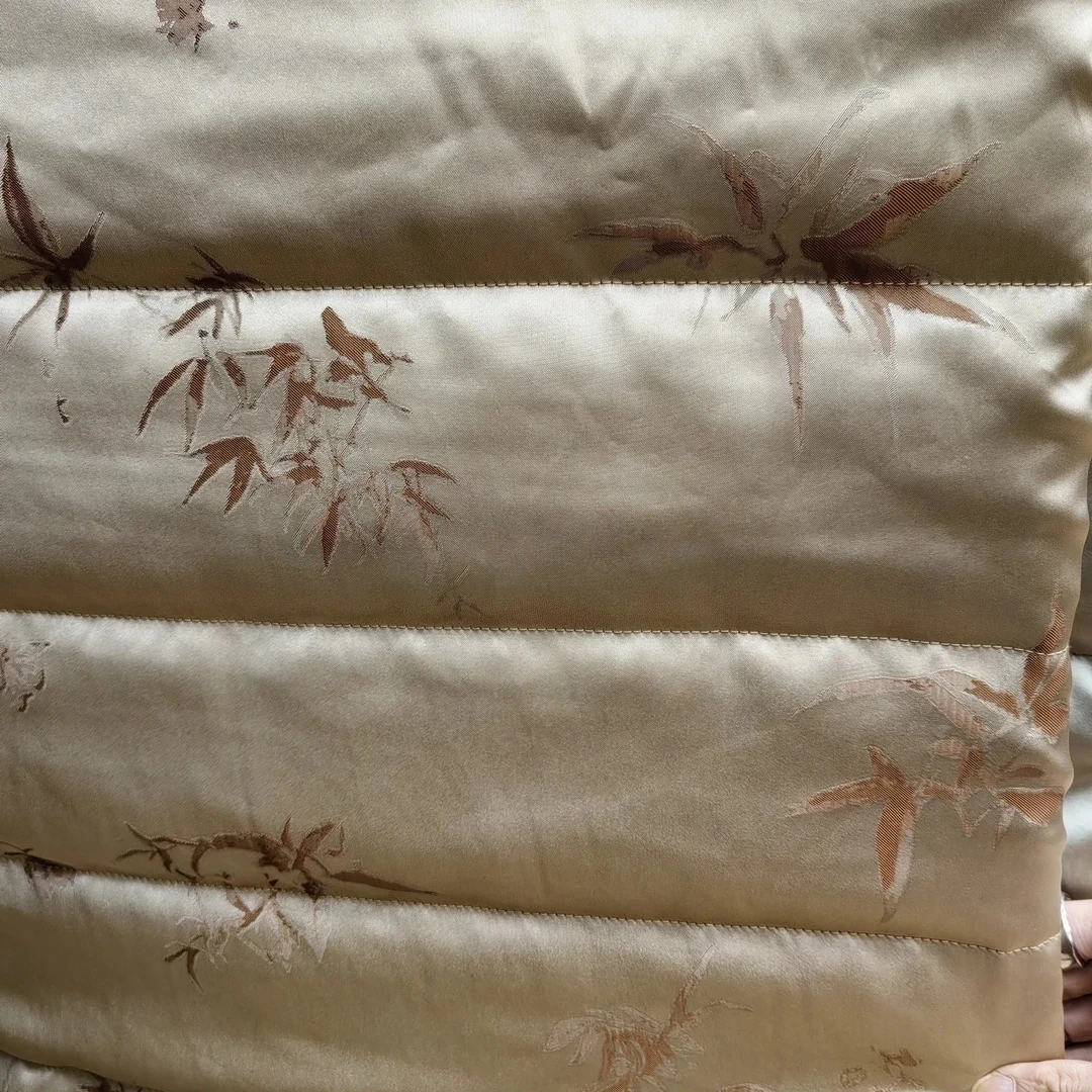 卡其竹叶   羊绒絮片布料