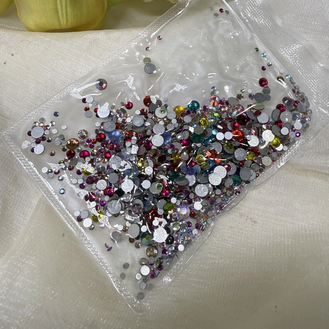 希妹美甲大小混合五彩圆钻