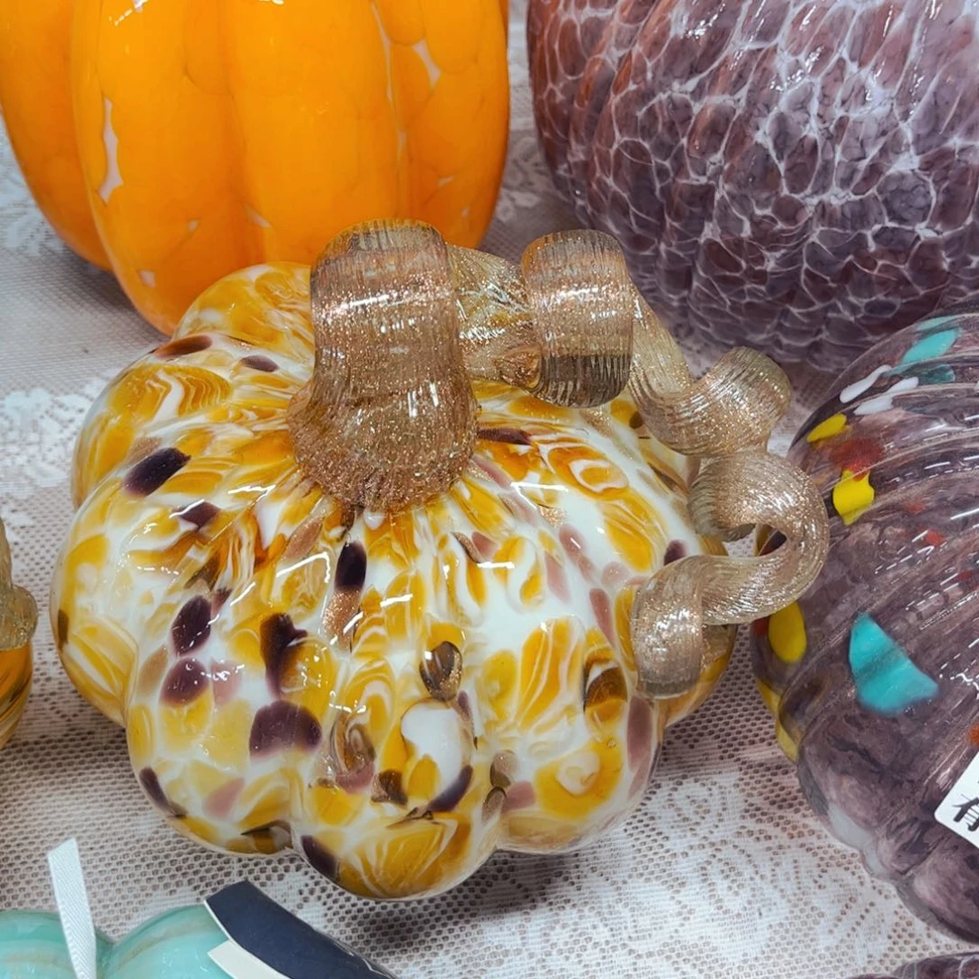 花纹南瓜 宽13厘米 家悦琉璃花瓶摆件