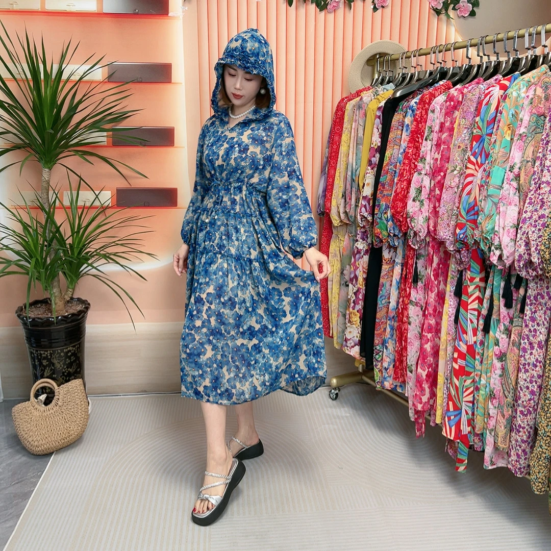 【繁花一梦】大裙摆碎花系腰度假风时尚宽松显瘦V领气质长裙度假裙