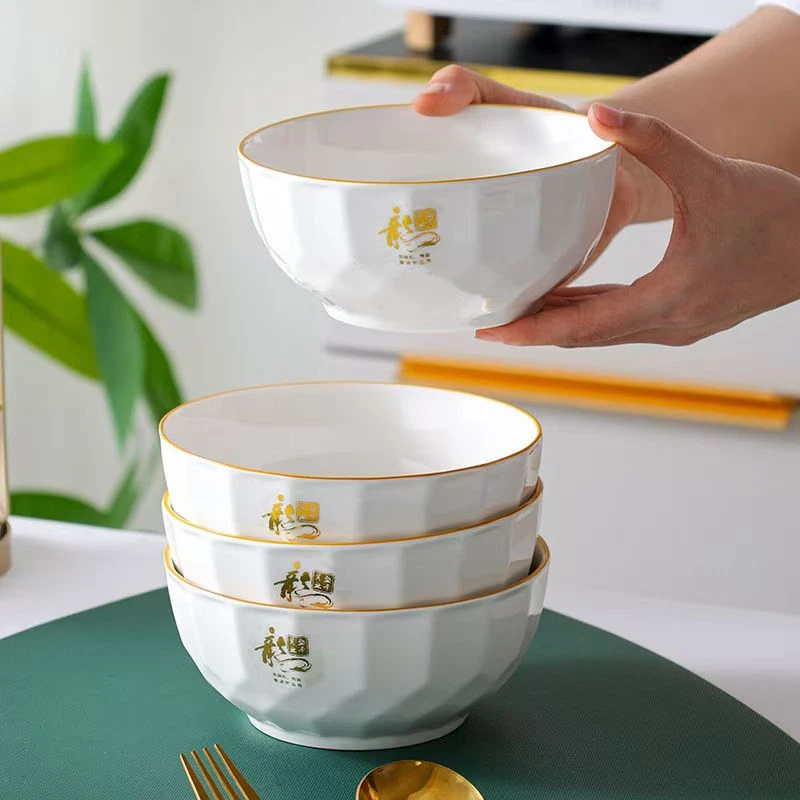 【8只装】福泽5英寸碗家用健康釉下彩陶瓷餐具陶瓷碗