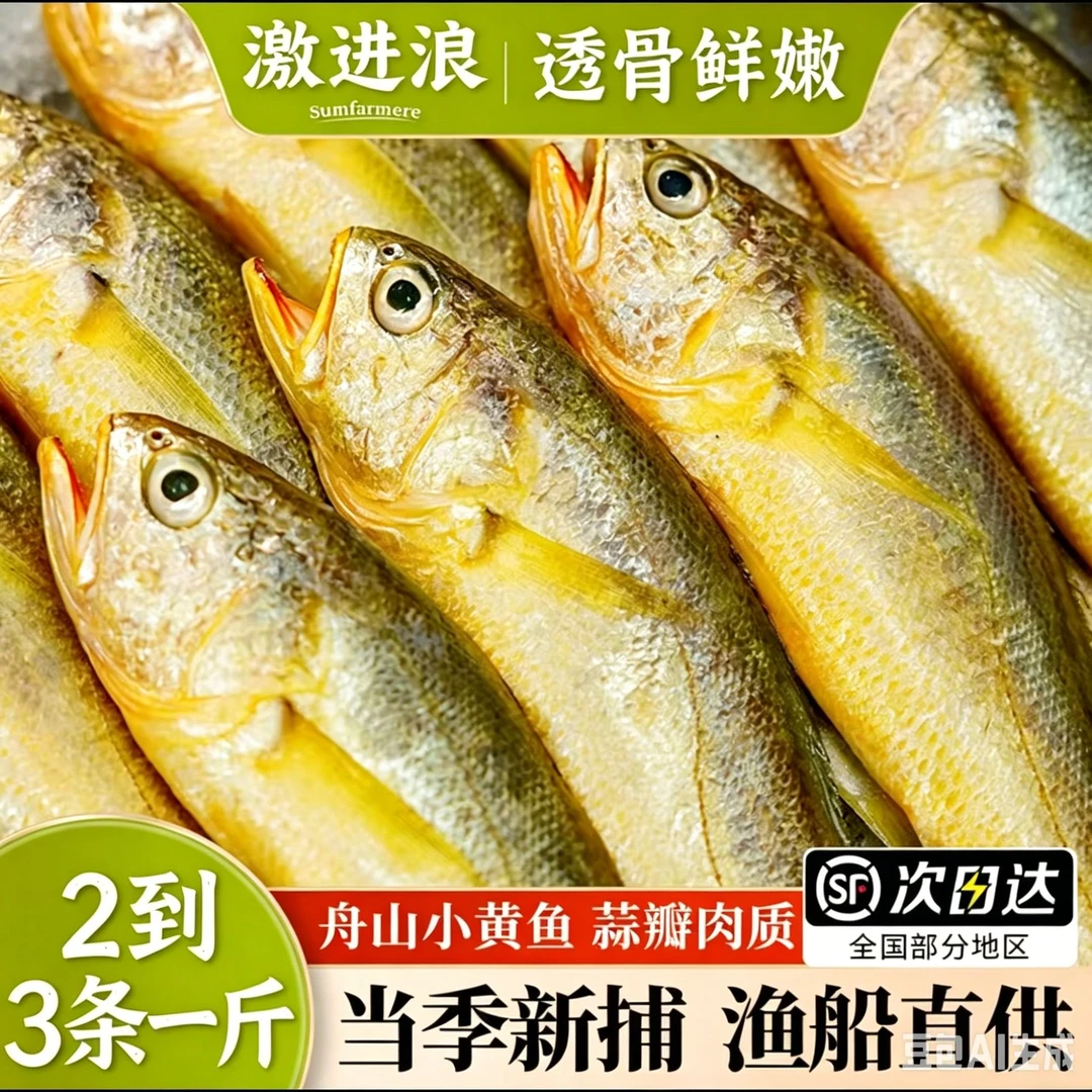 东海深海大黄鱼新鲜冷冻海鲜水产冰鲜顺丰直发黄花鱼