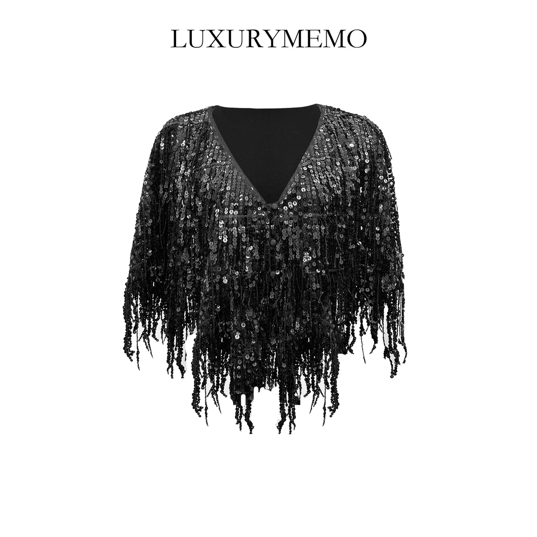 【刘熊熊】高级定制黑色亮片上衣