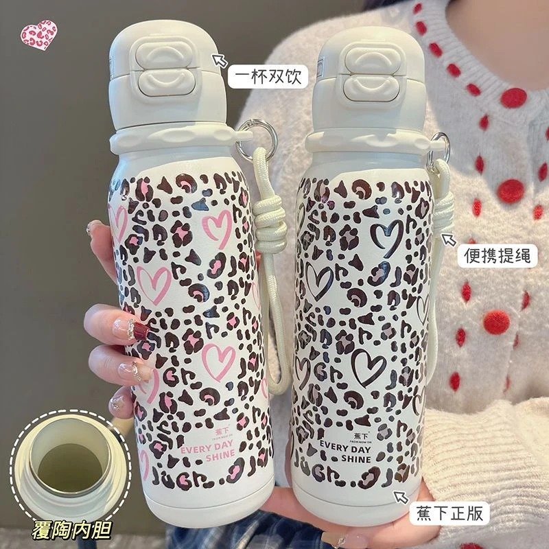 正版新款保温水壶大容量户外露营保冷水杯女生高颜学生上学用吸管