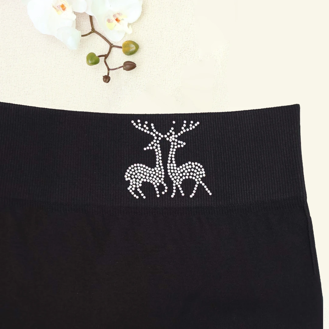 Q加绒加厚小鹿亮钻打底裤特大特肥冬季时尚高腰深档弹力外穿显瘦