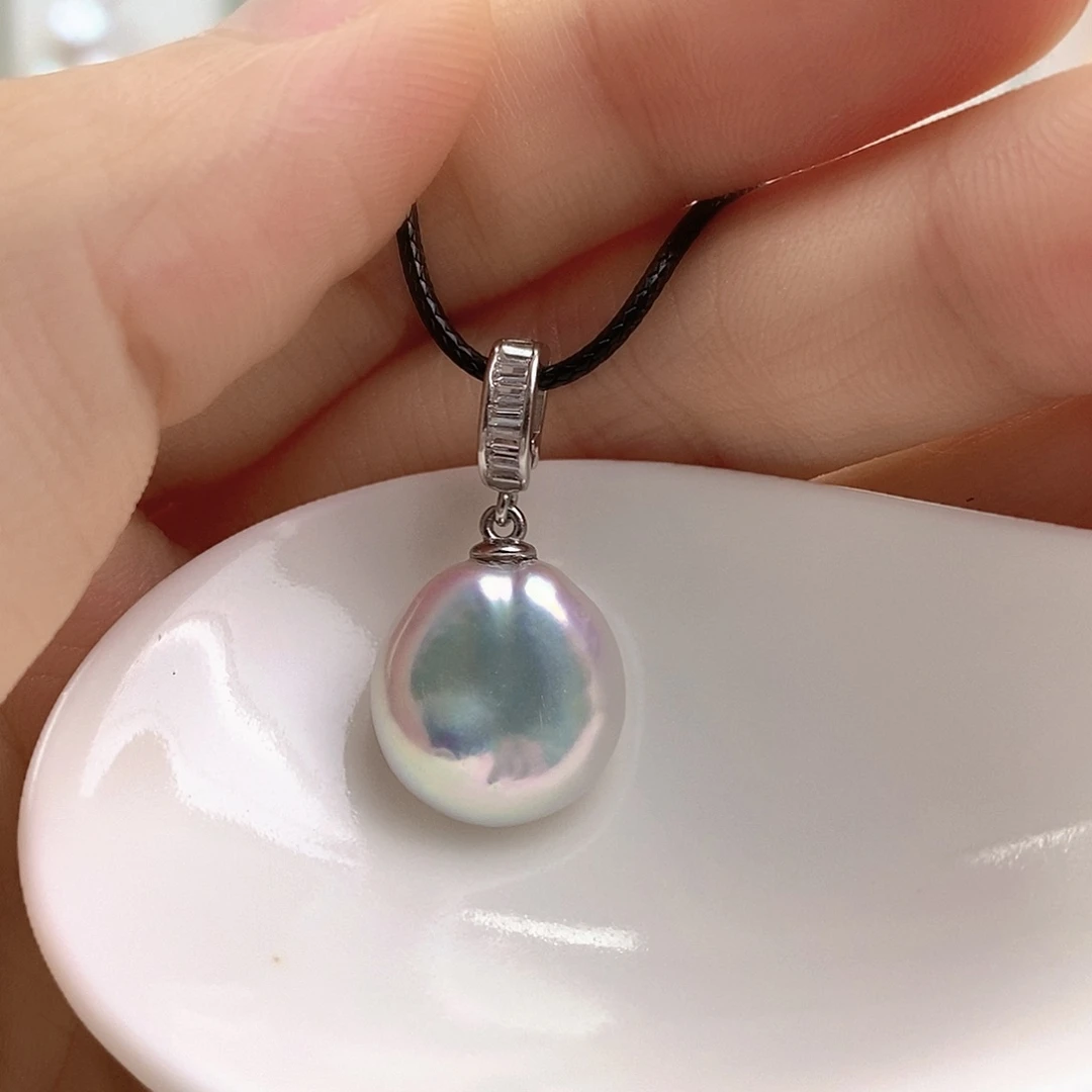 淡水珍珠银S925镶嵌颈饰