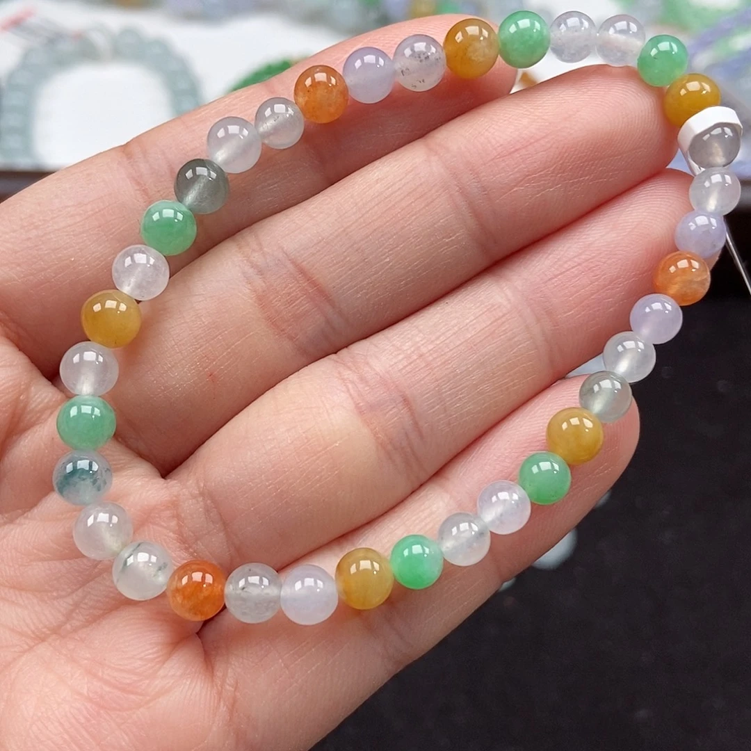 翡翠未镶嵌手串卡5,4