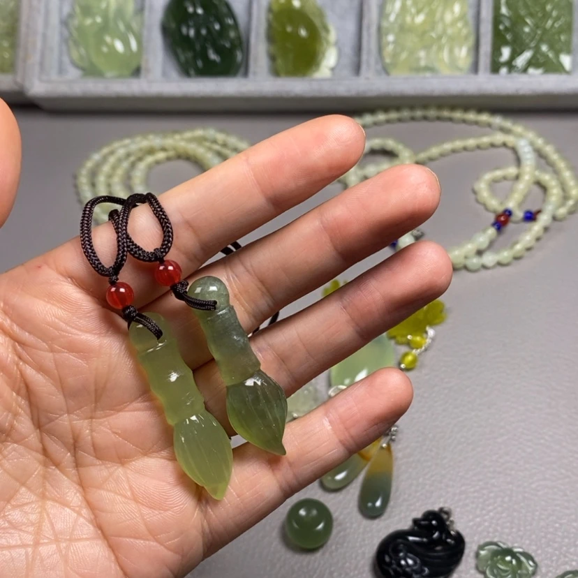 【闪购商品】蛇纹石玉未镶嵌挂件耳饰耳环项链