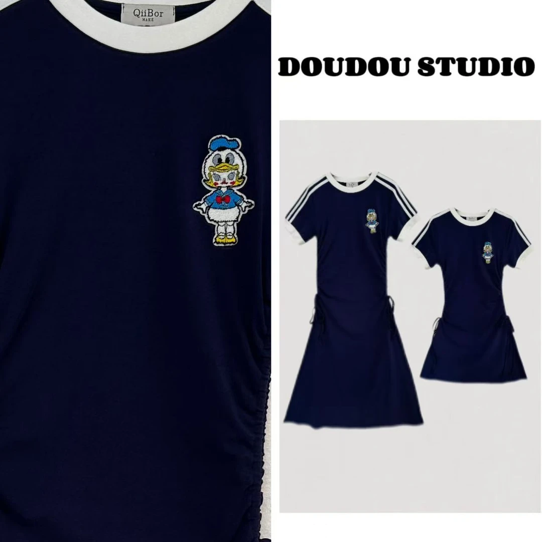 【兜兜】爱跳舞的女孩 夏季新款抽绳设计显瘦连衣裙 210350