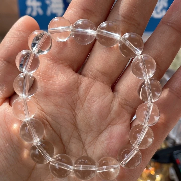 水晶手串未镶嵌天然白水晶纯净体