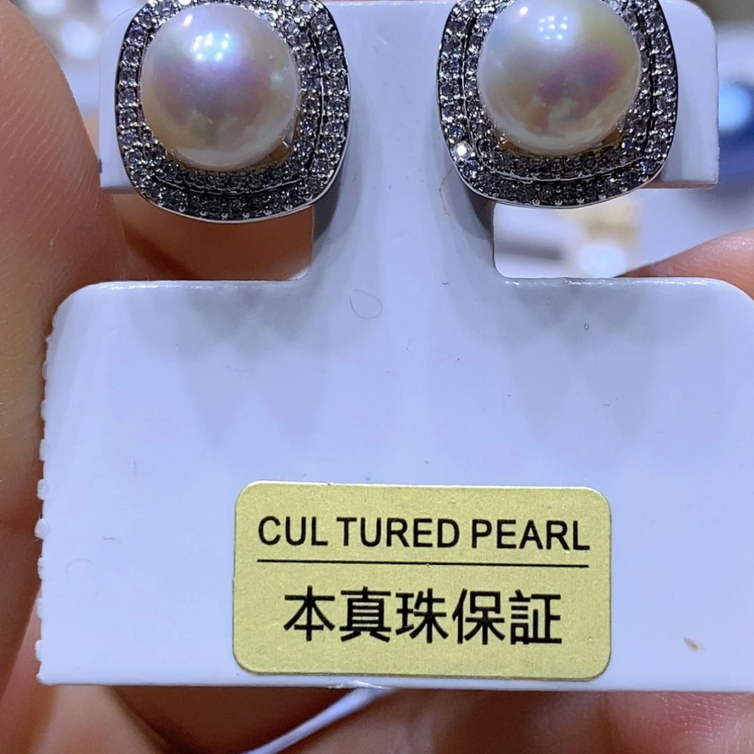 未镶嵌淡水珍珠耳钉