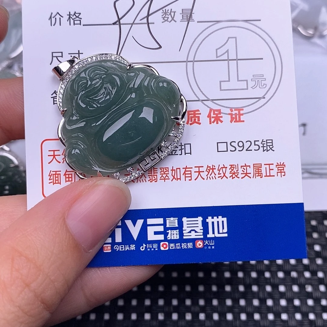 翡翠银S925镶嵌颈饰