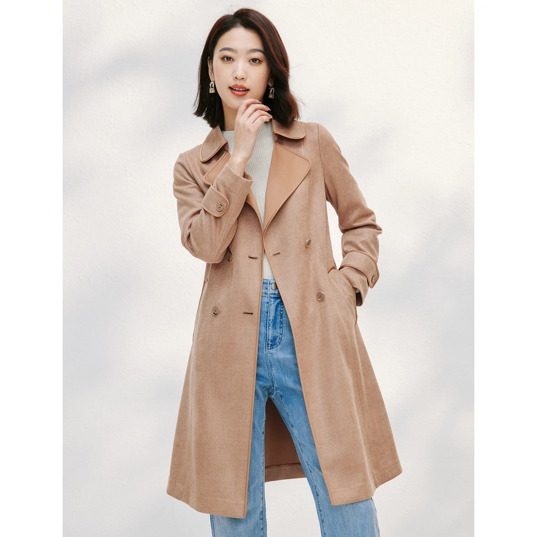 【CC专属】春秋款英伦风经典时尚百搭款中长款风衣女外套