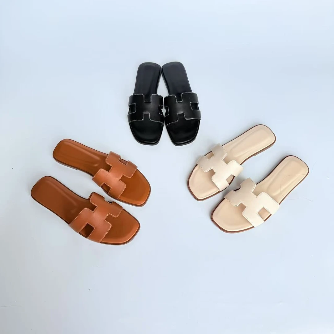 H拖夏季清凉秀气显脚小拖鞋真皮透气亲肤时尚休闲通勤居家DH509
