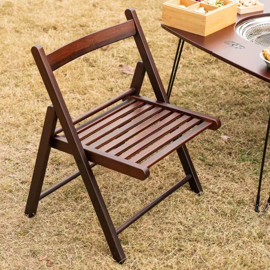 【七巧折叠椅】楠竹靠背椅户外室内两用竹凳子便携简单收纳门口