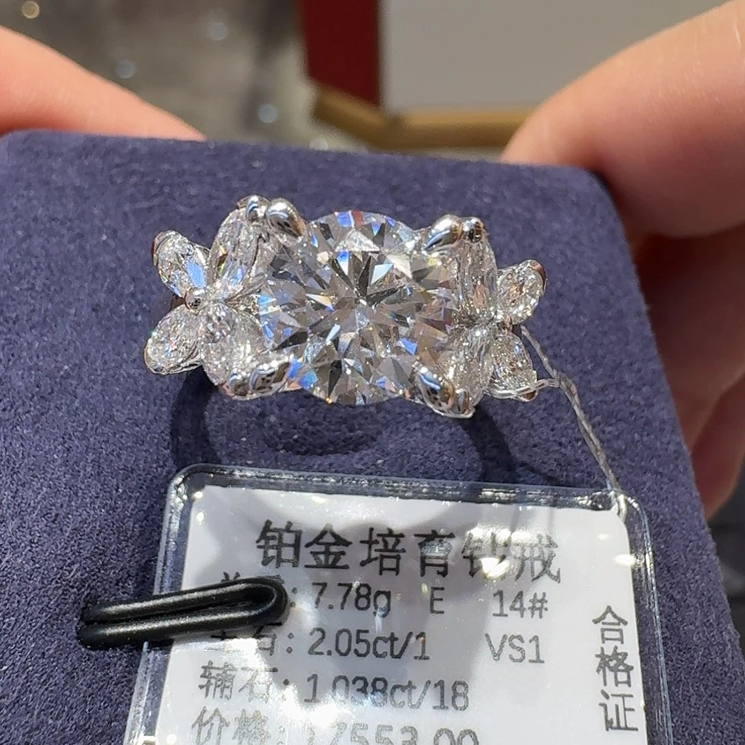 铂Pt950镶嵌实验室培育钻石