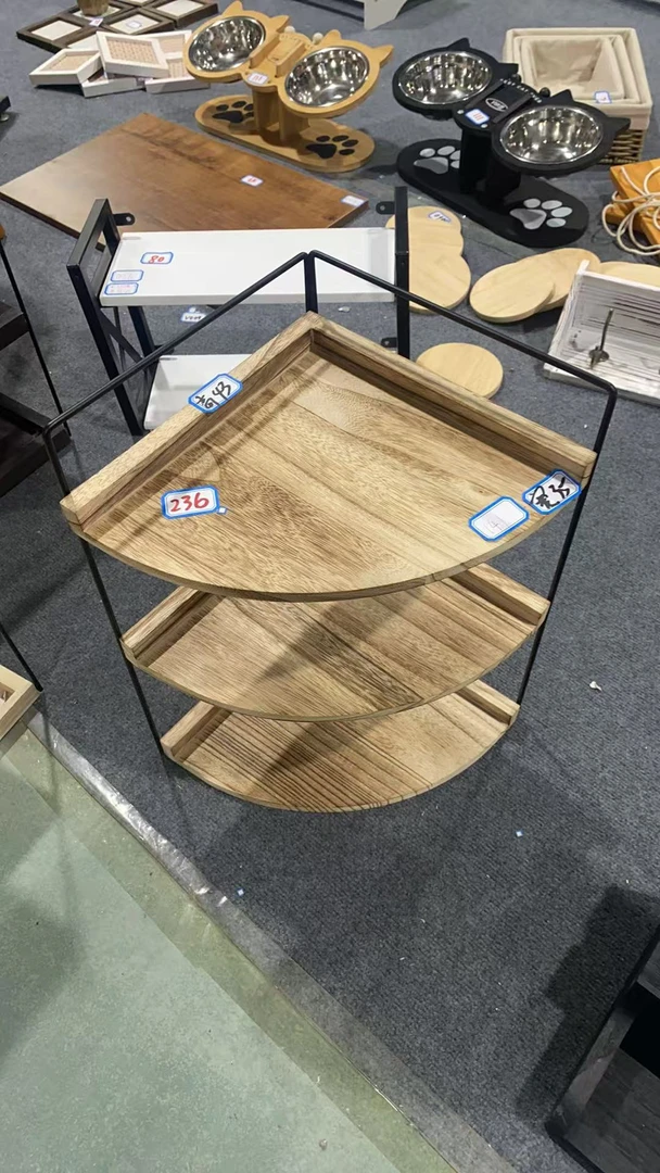 141落地式可伸缩五层防锈厨房置物架餐垫吸水美式灰色简约