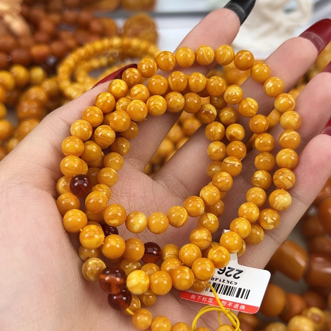 琥珀颈饰未镶嵌蜜蜡