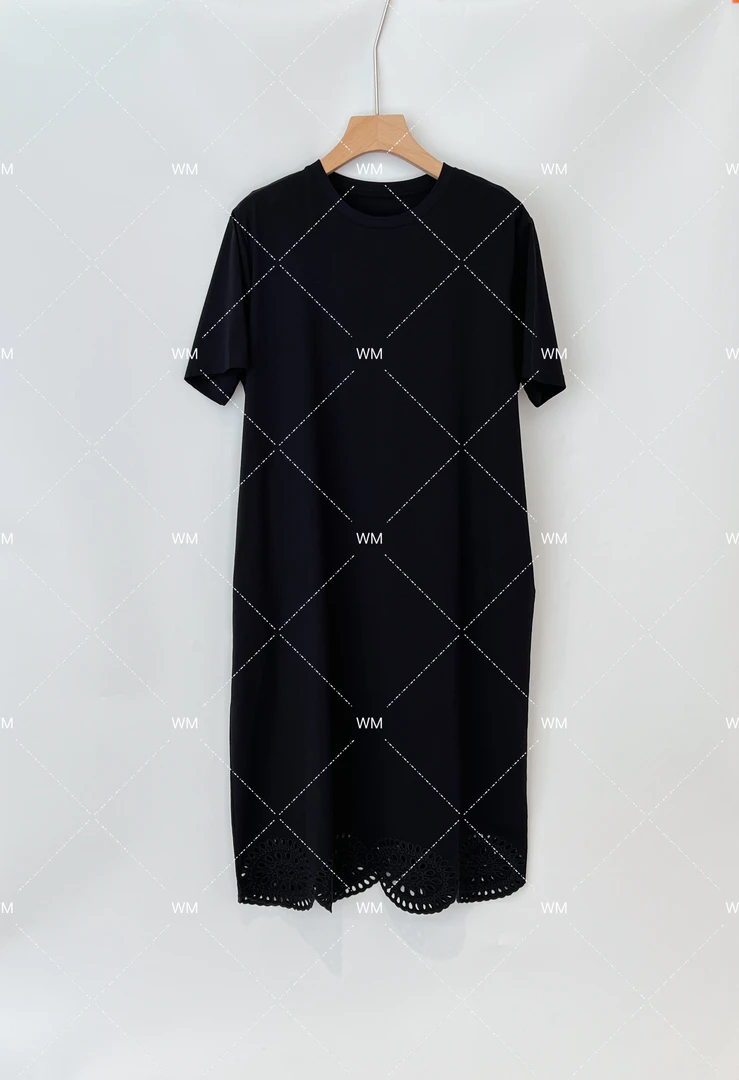 WMeng.*T裙*小众款极简显瘦刺绣镂空连衣裙JS-L-25061903